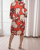 Ladies Beige Floral Tunic 3/4 Sleeve Dress - StylePhase SA