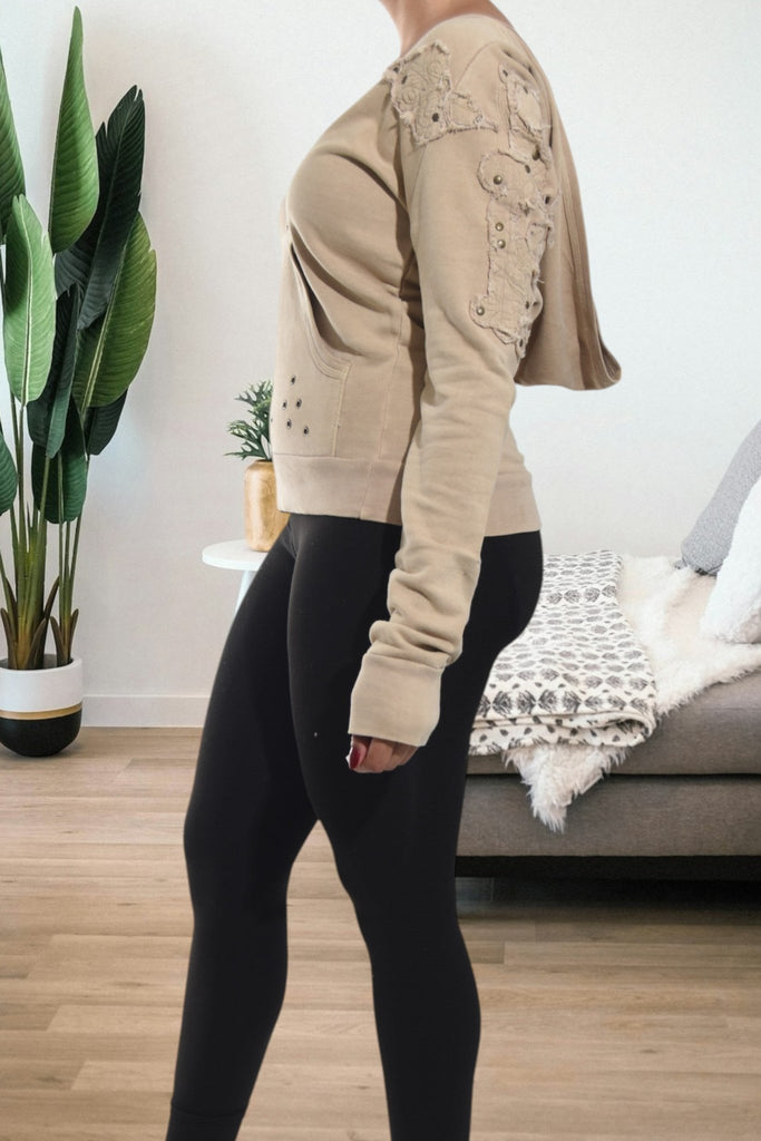 Ladies Beige Hoody Top - StylePhase SA