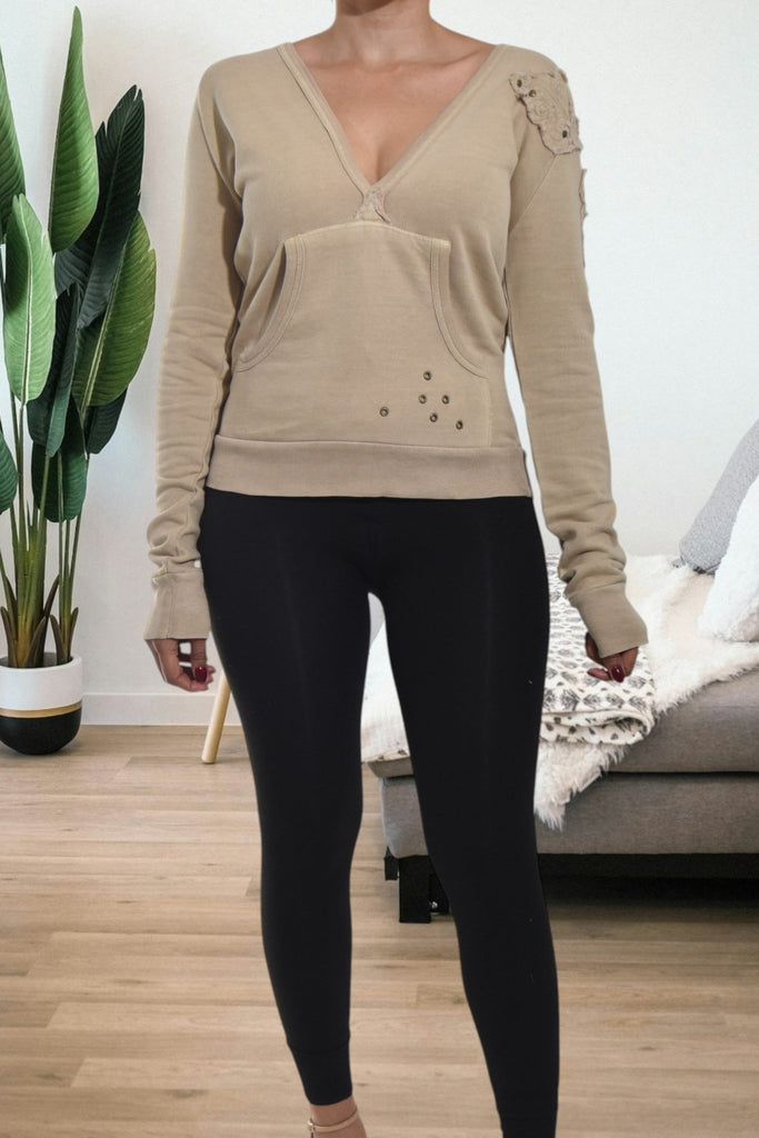 Ladies Beige Hoody Top - StylePhase SA