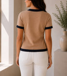Ladies Beige Knitwear Shortsleeve Cardigan - StylePhase SA