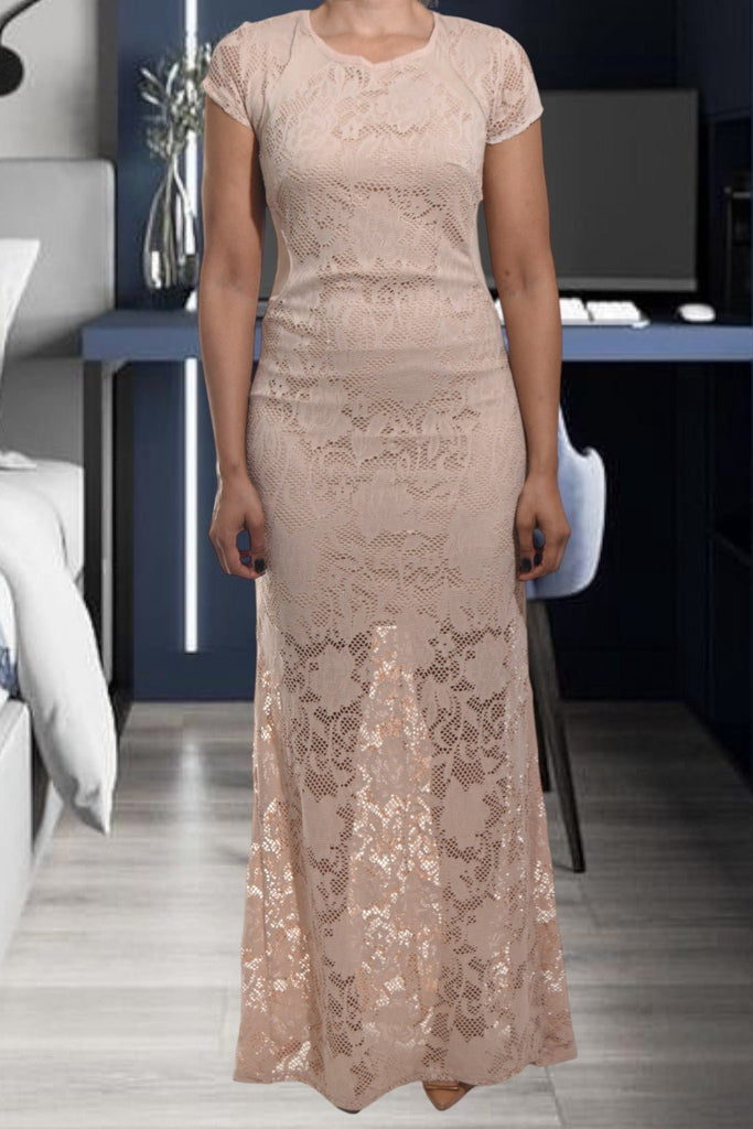 Ladies Beige Lace Dress - StylePhase SA