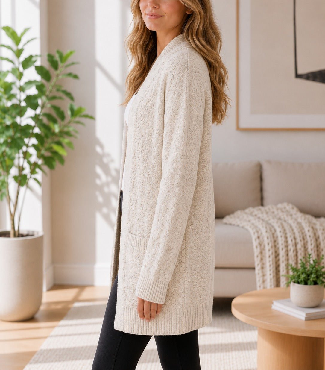 Ladies Beige Long pocket Jersey - StylePhase SA