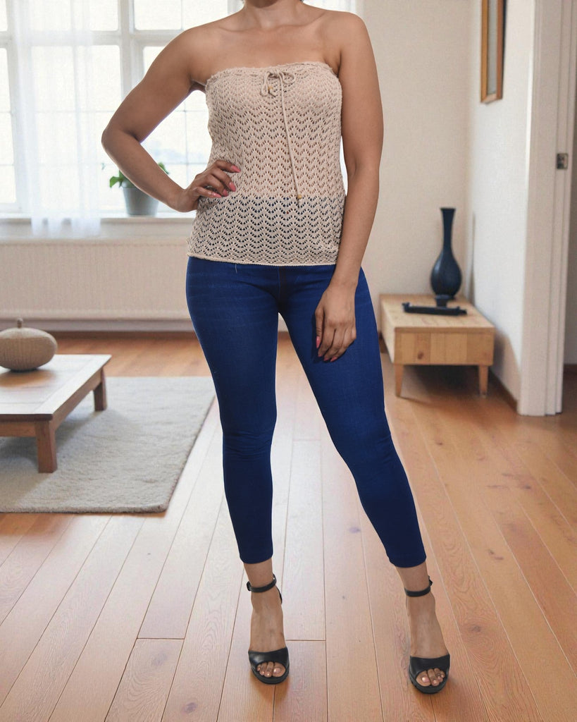 Ladies Beige Net Top - StylePhase SA