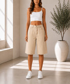 Ladies Beige New Feeling Denim Shorts - StylePhase SA