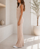 Ladies Beige New Feeling Rhinestone Two-Piece Set - StylePhase SA