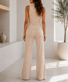 Ladies Beige New Feeling Rhinestone Two-Piece Set - StylePhase SA