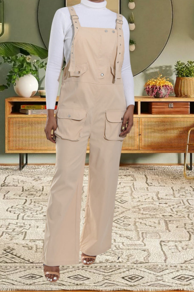 Ladies Beige Overall Jumpsuit - StylePhase SA