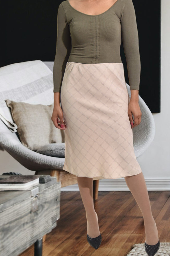 Ladies Beige Patterned Skirt - StylePhase SA