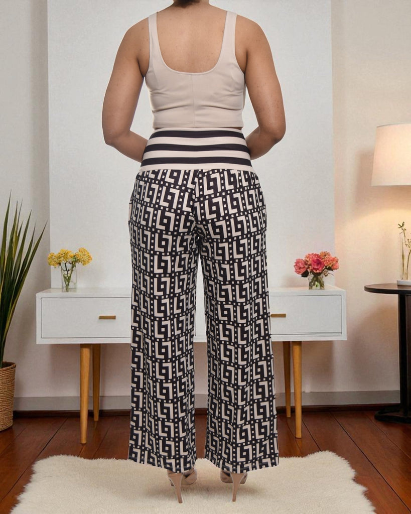 Ladies Beige Printed Two Piece - StylePhase SA