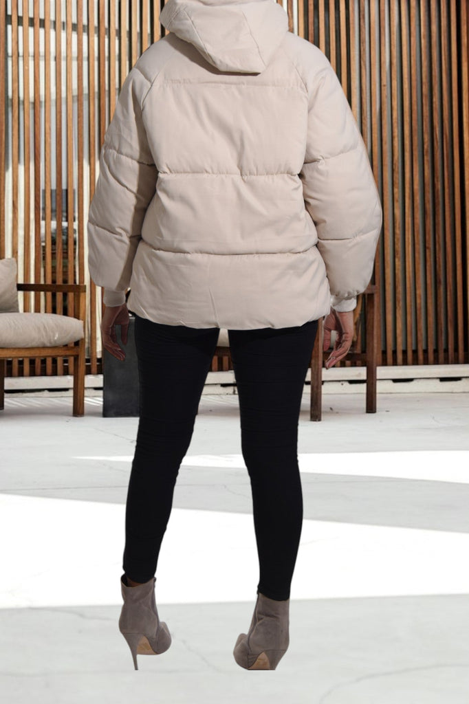 Ladies Beige Puffer Jacket - StylePhase SA