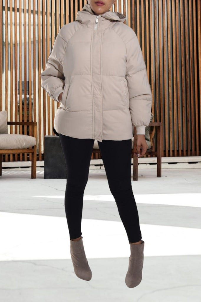 Ladies Beige Puffer Jacket - StylePhase SA