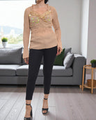 Ladies Beige Sequence Top - StylePhase SA