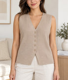 Ladies Beige Sleeveless Jersey Top - StylePhase SA
