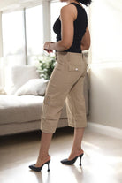Ladies Beige Stone 3/4 Jean With Side Pockets - StylePhase SA