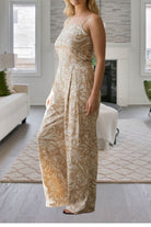 Ladies Beige Strappy Pleated Jumpsuit - StylePhase SA