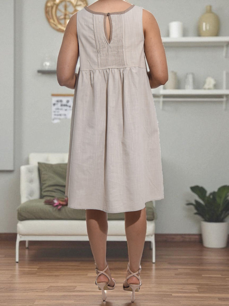 Ladies Beige Tunic Pocket Dress - StylePhase SA