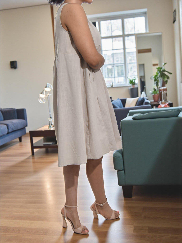 Ladies Beige Tunic Pocket Dress - StylePhase SA