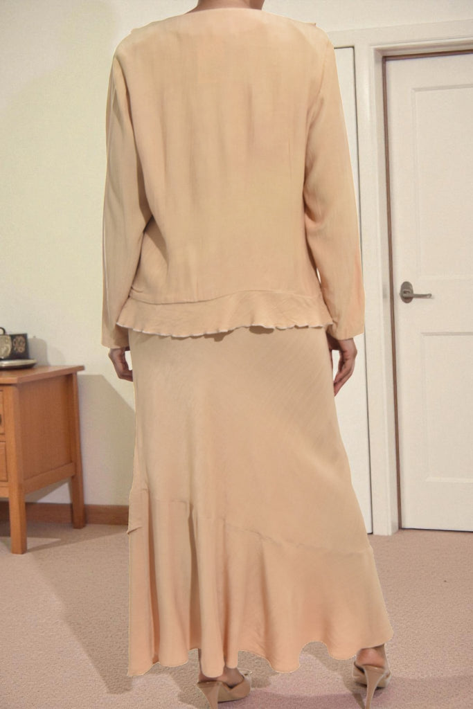 Ladies Beige Two Piece Dress Set - StylePhase SA