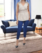 Ladies Beige Waist Tie Back Top - StylePhase SA
