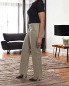 Ladies Beige Wide Leg Pocket Pants - StylePhase SA