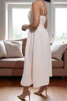 Ladies Beige Zip Back Panel Dress - StylePhase SA