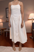 Ladies Beige Zip Back Panel Dress - StylePhase SA