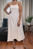 Ladies Beige Zip Back Panel Dress - StylePhase SA
