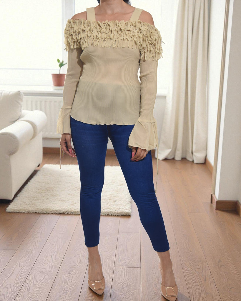 Ladies Biege Off Shoulder Top - StylePhase SA