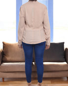 Ladies Biege Slit Sleeve Blouse - StylePhase SA