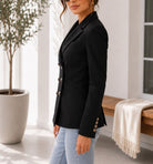 Ladies Black 6 Button Lined Slim Fit Blazer - StylePhase SA