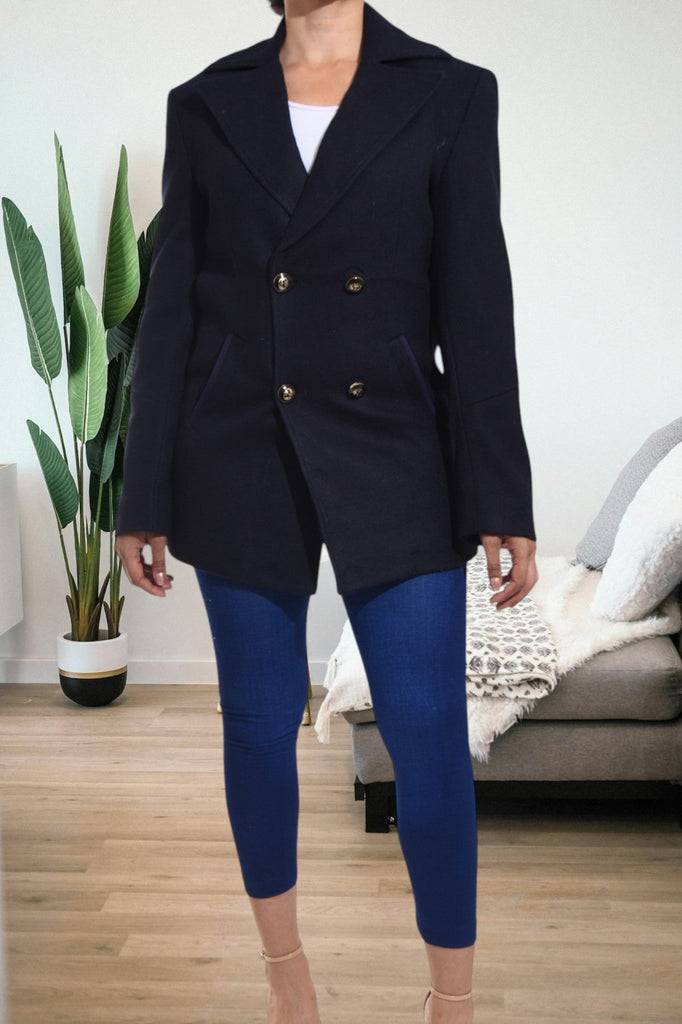 Ladies Black And Cream Blazer Coat - StylePhase SA