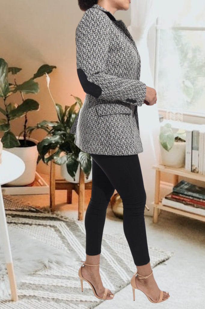 Ladies Black And Cream Blazer Coat - StylePhase SA