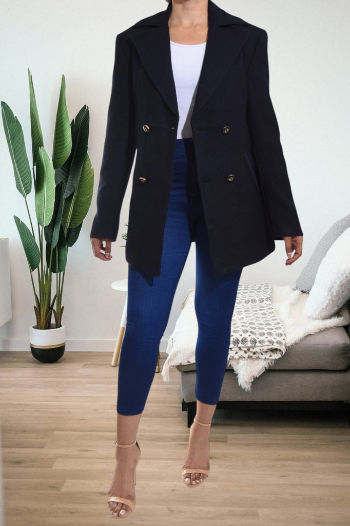 Ladies Black And Cream Blazer Coat - StylePhase SA