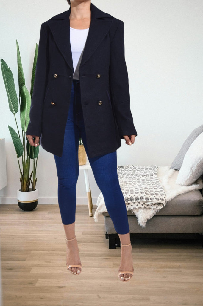 Ladies Black And Cream Blazer Coat - StylePhase SA
