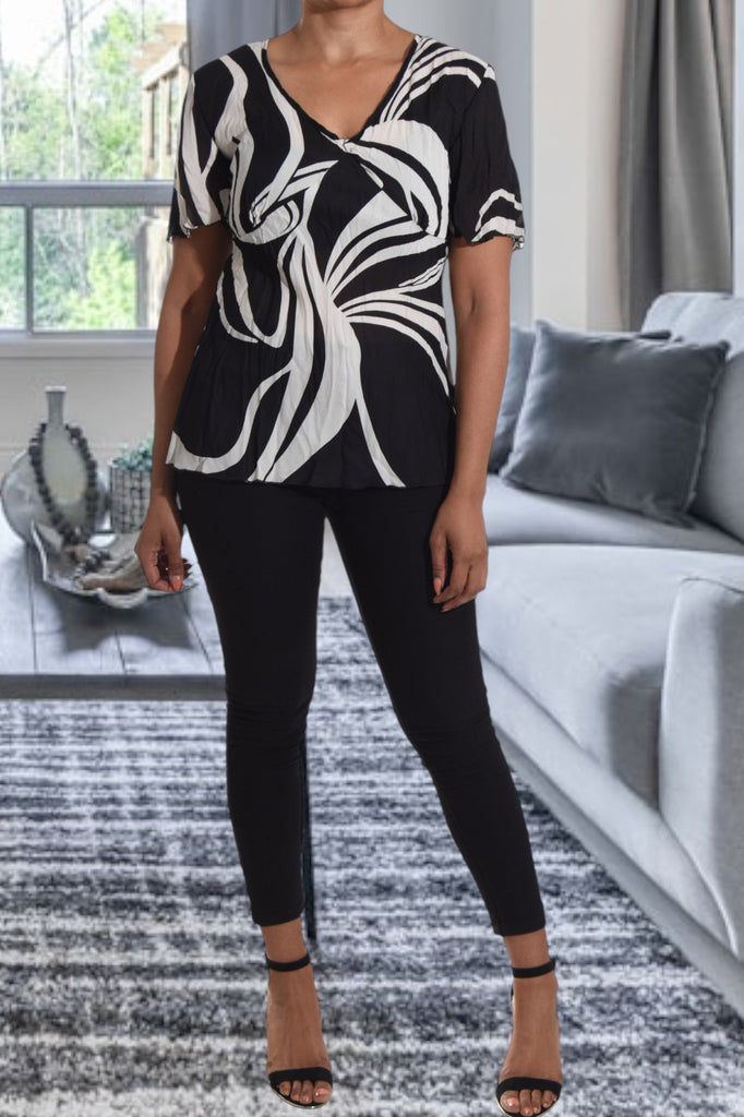 Ladies Black And Cream Blouse - StylePhase SA