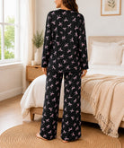 Ladies Black And Pink Button Pyjama - StylePhase SA