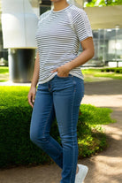 Ladies Black And Stripe Lace Top - StylePhase SA