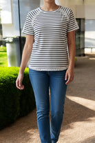 Ladies Black And Stripe Lace Top - StylePhase SA