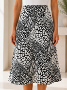 Ladies Black And White Patterned Midi Skirt - StylePhase SA