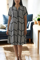 Ladies Black And White Spotted Dress - StylePhase SA