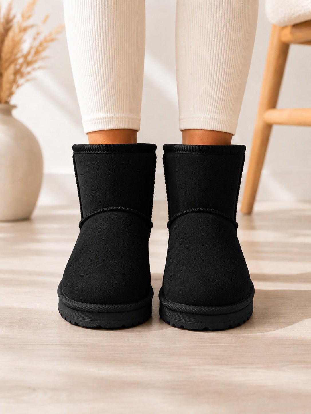 Ladies Black Ankle Warm Shoes - StylePhase SA