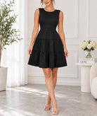 Ladies Black Back Bow Mini Dress - StylePhase SA