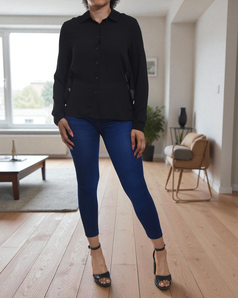 Ladies Black Back Tie Shirt - StylePhase SA