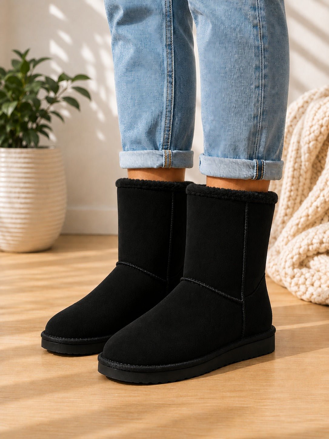 Ladies Black Bow Boots - StylePhase SA