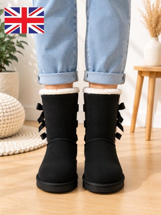Ladies Black Bow Boots - StylePhase SA