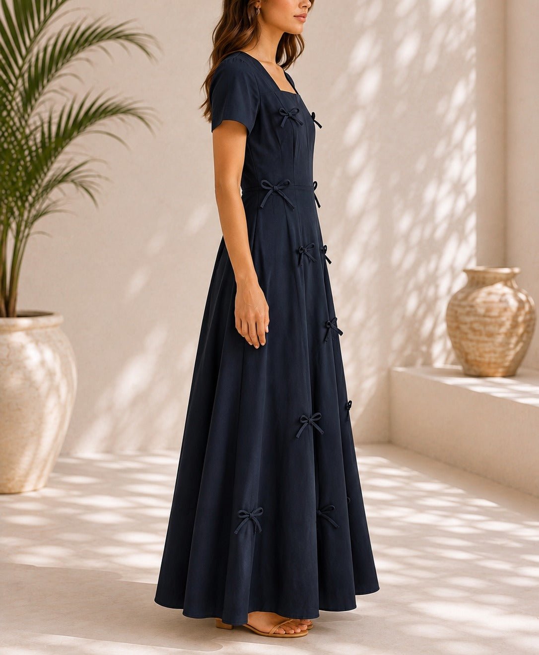 Ladies Black Bow Pocket Dress- New Feeling - StylePhase SA