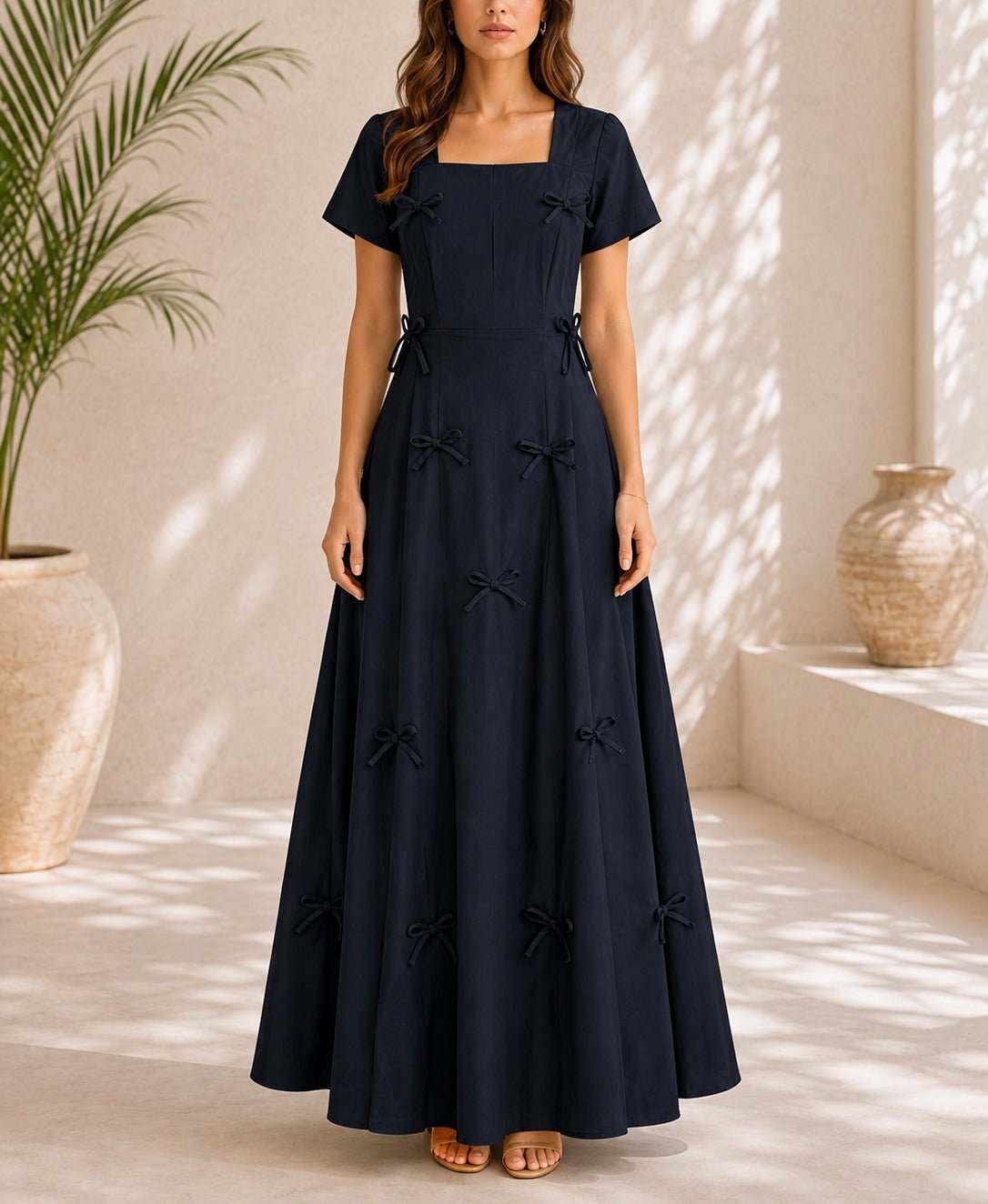 Ladies Black Bow Pocket Dress- New Feeling - StylePhase SA