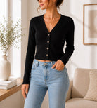 Ladies Black Button Jersey - StylePhase SA