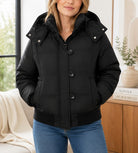 Ladies Black Button Puff Jacket - StylePhase SA