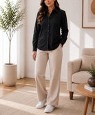 Ladies Black Button Shirt - StylePhase SA